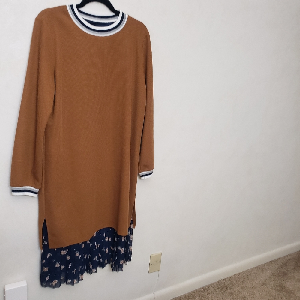 NWOT Cool 2 in 1 midi dress with skirt detail (1 piece)